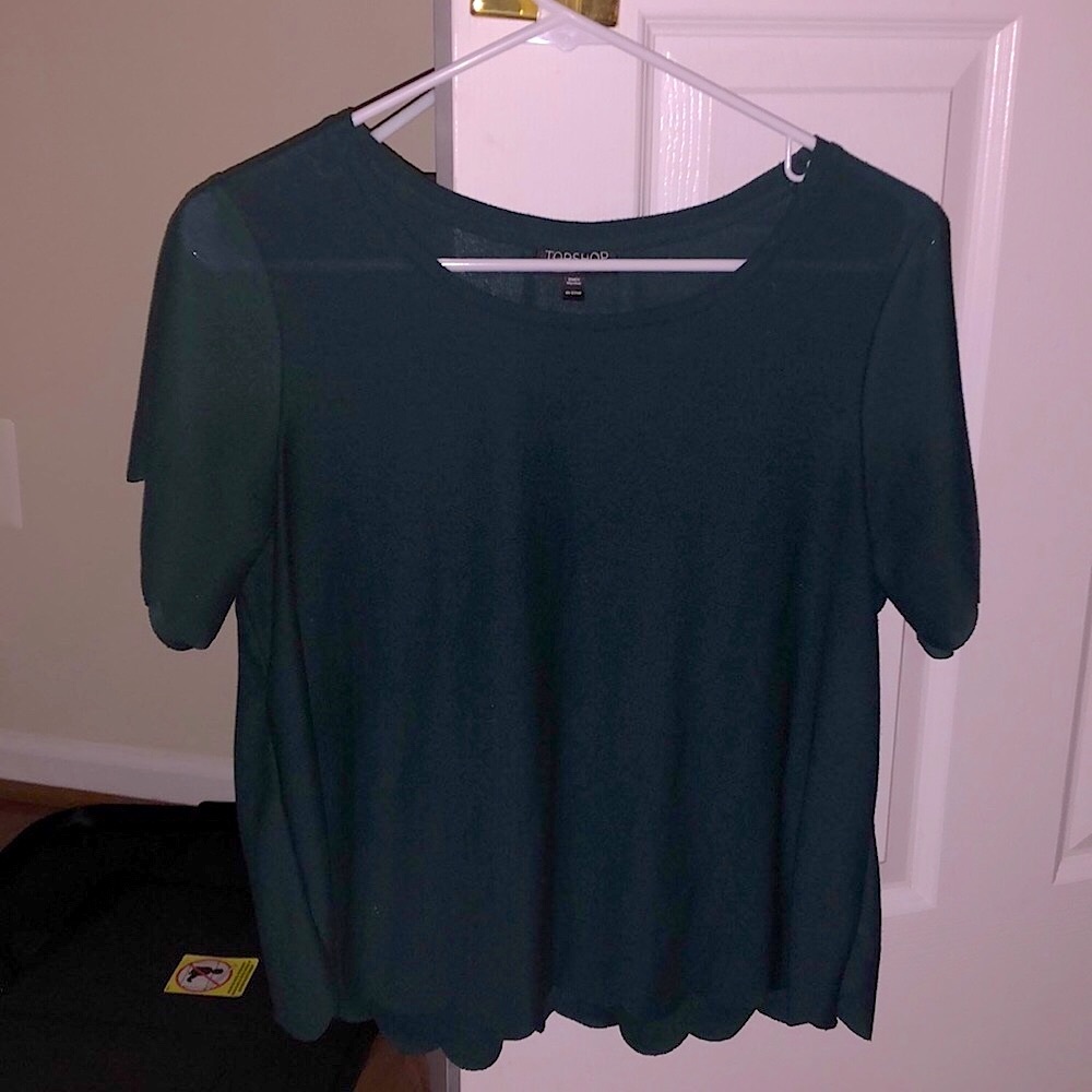 Topshop Dark Green Crop Top